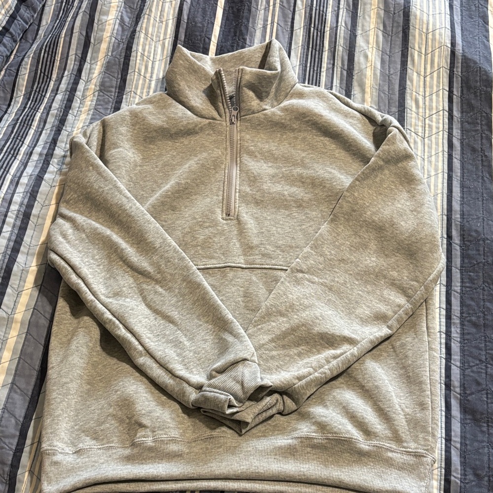 Women’s Grey Half-Zip Sweatshirt